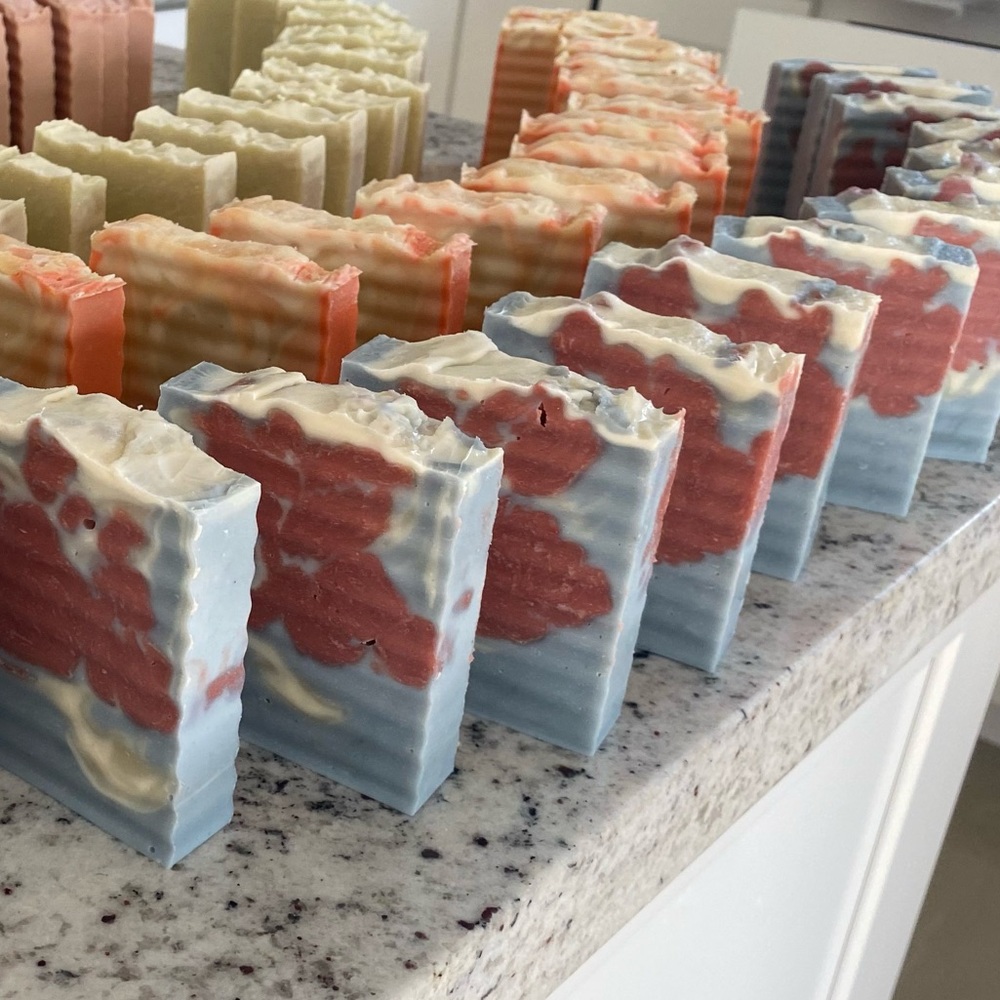 Lavender and Raspberry, handmade soap, natural soap, artisan soap.